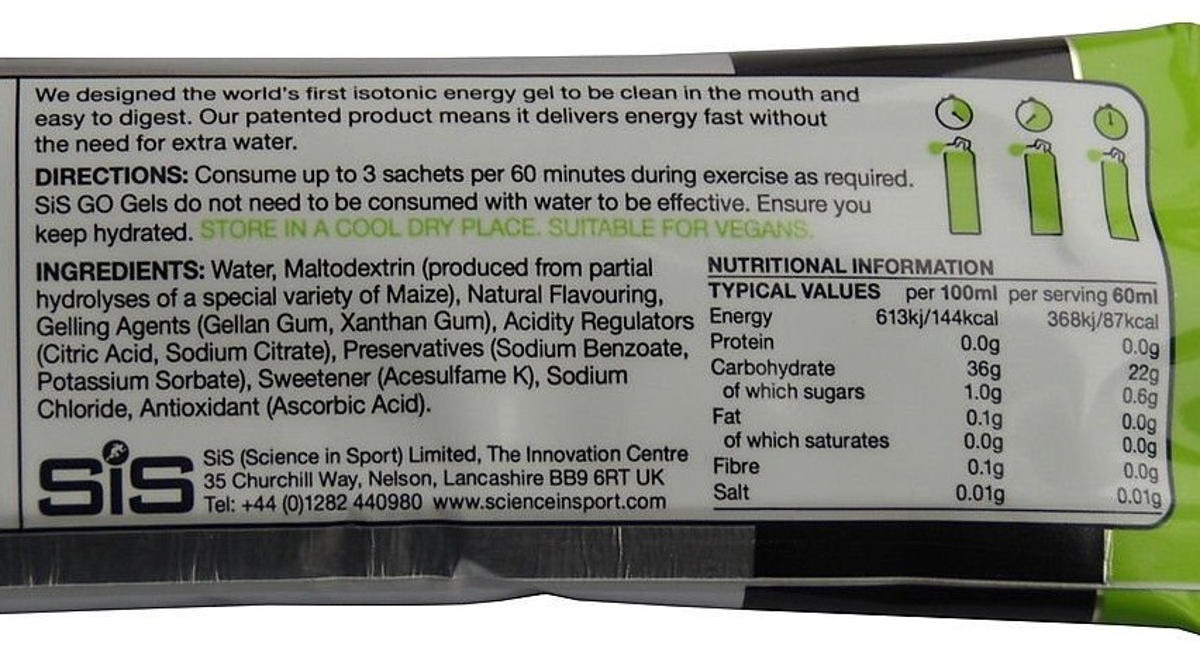 ingredients energy gel