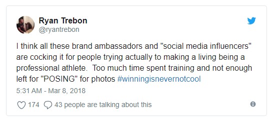 comment about athletes as social media influencers on twitter